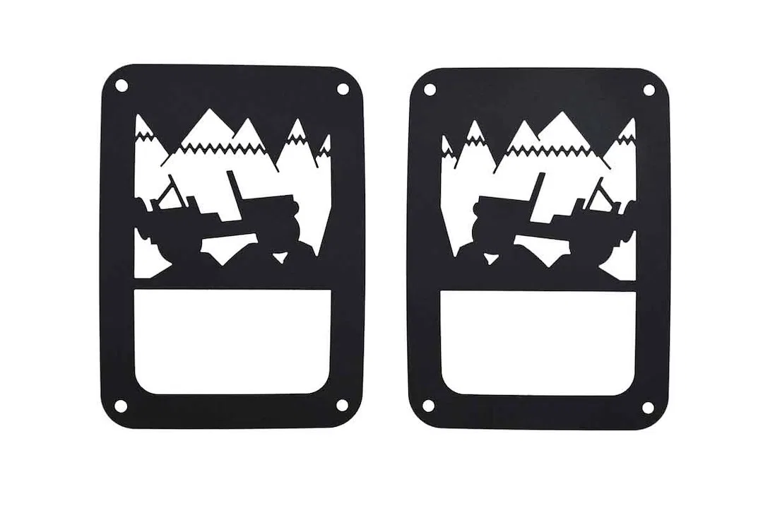 80702 – KENTROL Tail Light Guard, Flat Design Powder Coated Textured Black Stainless Steel Set Of 2 With Hardware